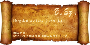 Bogdanovics Szonja névjegykártya