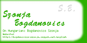 szonja bogdanovics business card
